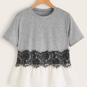 lacy tee tshirt top CUTE!!